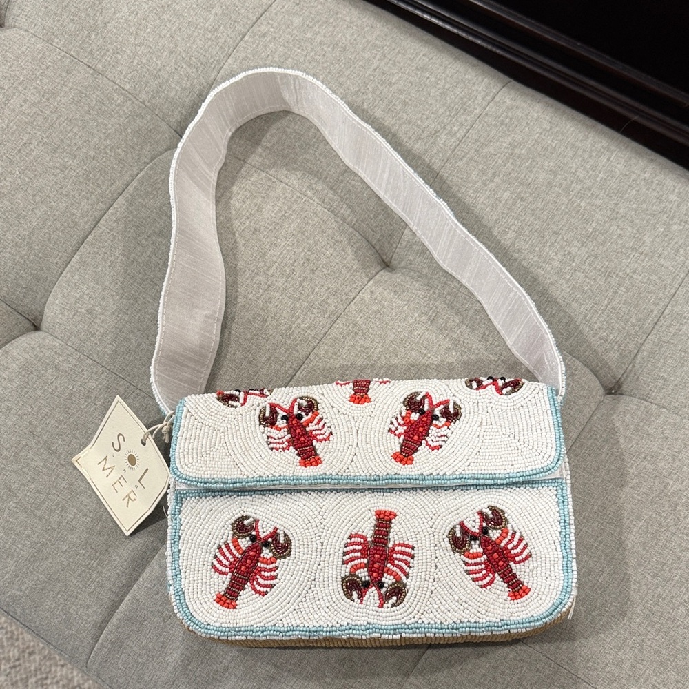 Viral Lobster Beaded Bag